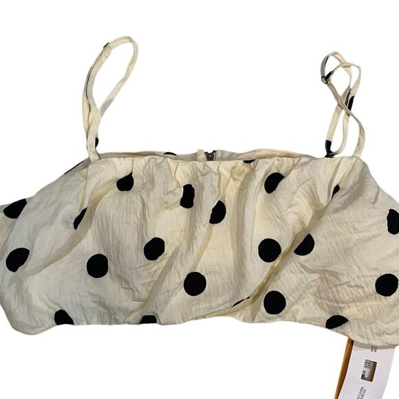 Future Collective Cream/Black Polka Dot Crop Top Size 2X Jenny K Lopez - Picture 4 of 8
